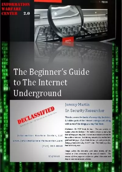 [READING BOOK]-The Beginner\'s Guide to the Internet Underground