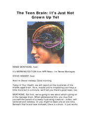 The Teen Brain: It's Just Not
