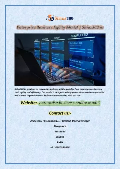 Enterprise Business Agility Model | Sirius360.io