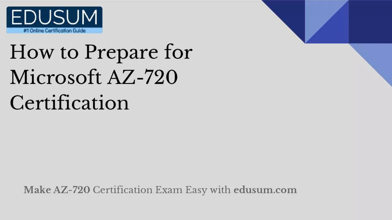 PDF-Know How to Prepare for Microsoft AZ-720 Certification