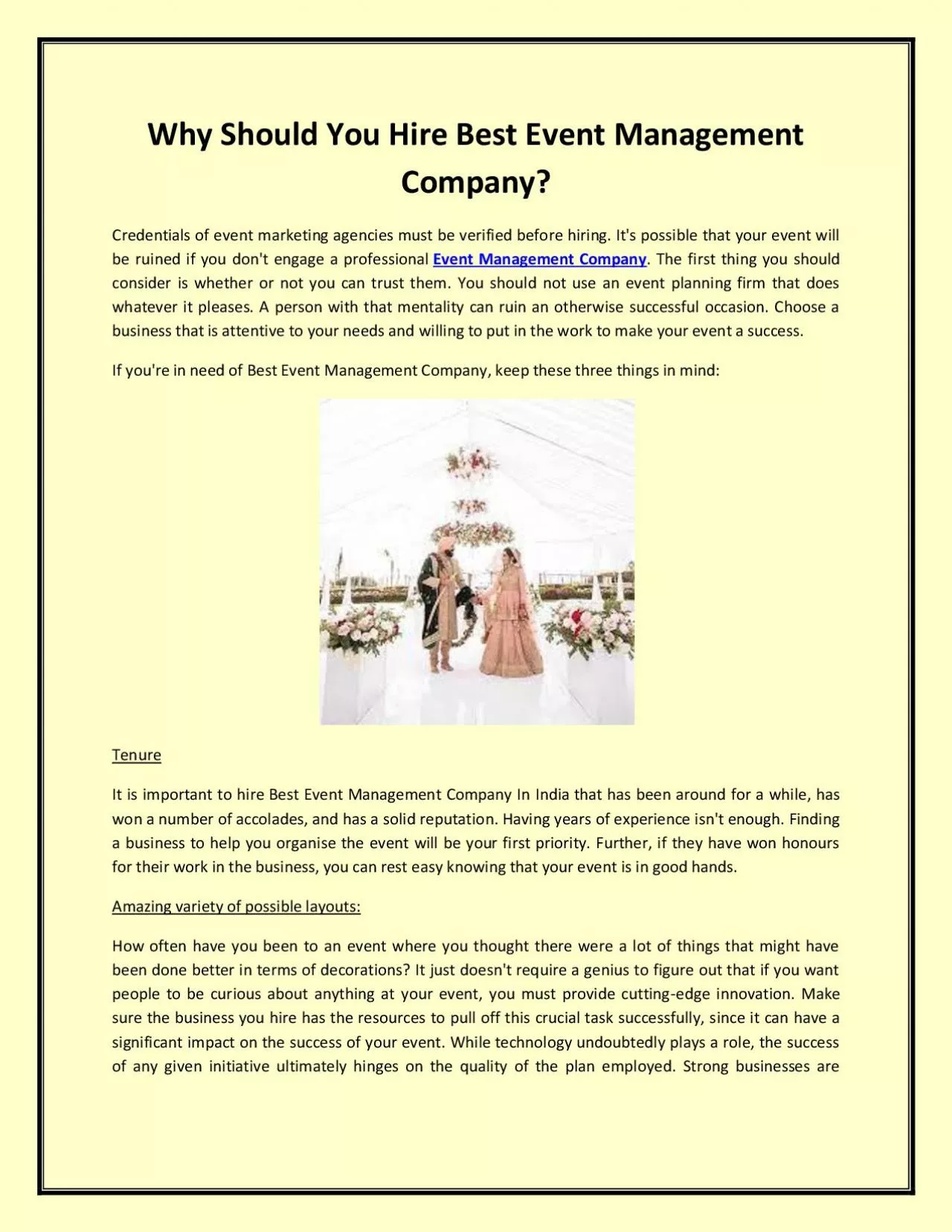 Why Should You Hire Best Event Management Company?