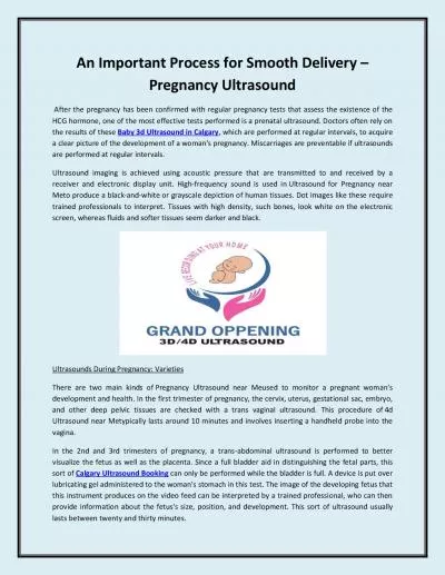 An Important Process for Smooth Delivery – Pregnancy Ultrasound