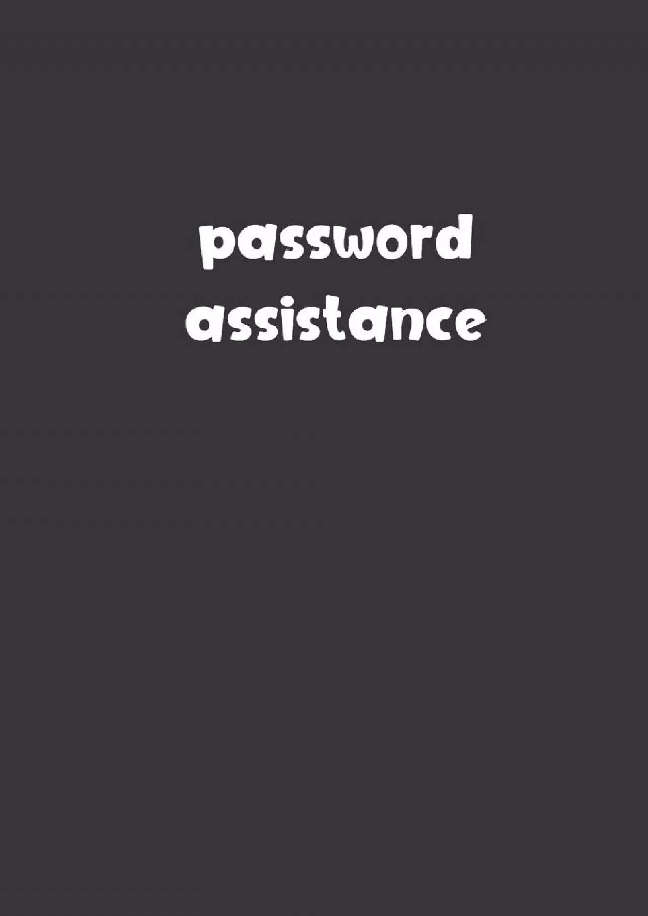 [eBOOK]-Password Assistance: Password Booklet to Keep Your Usernames, Emails and Password