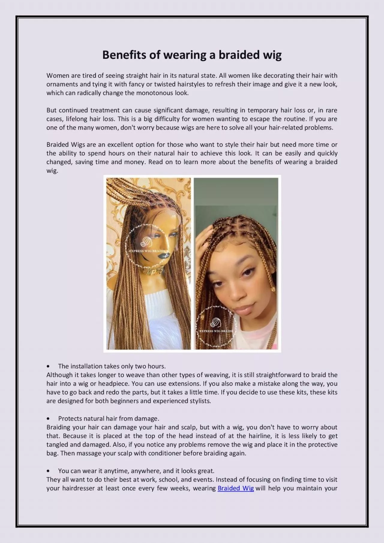 PDF-Benefits of wearing a braided wig