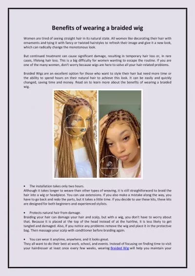 Benefits of wearing a braided wig