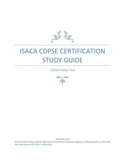 ISACA CDPSE CERTIFICATION STUDY GUIDE