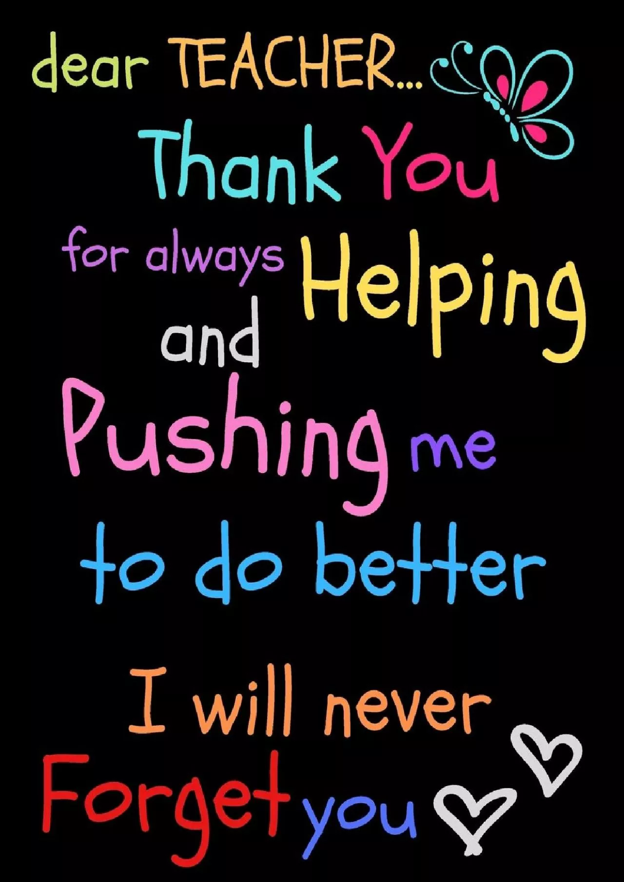 PDF-[READ]-Dear Teacher Thank You For Always Helping and Pushing Me To Do Better I Will Never