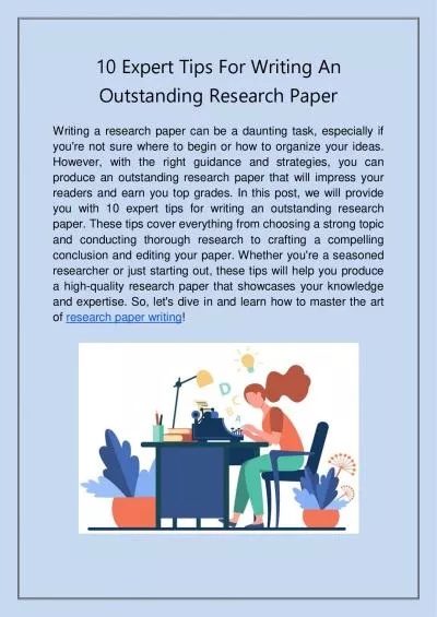 10 Expert Tips For Writing An Outstanding Research Paper