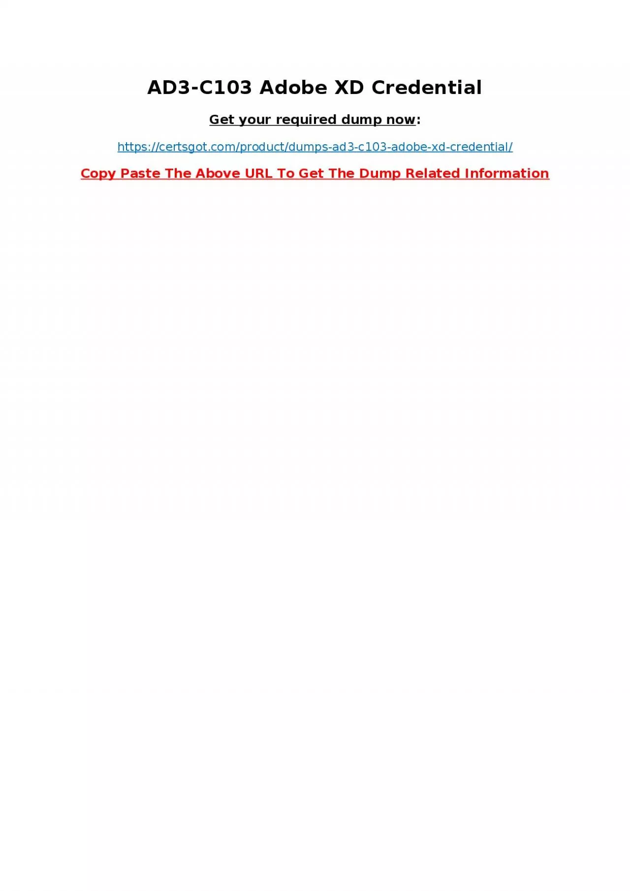 PDF-AD3-C103 Adobe XD Credential