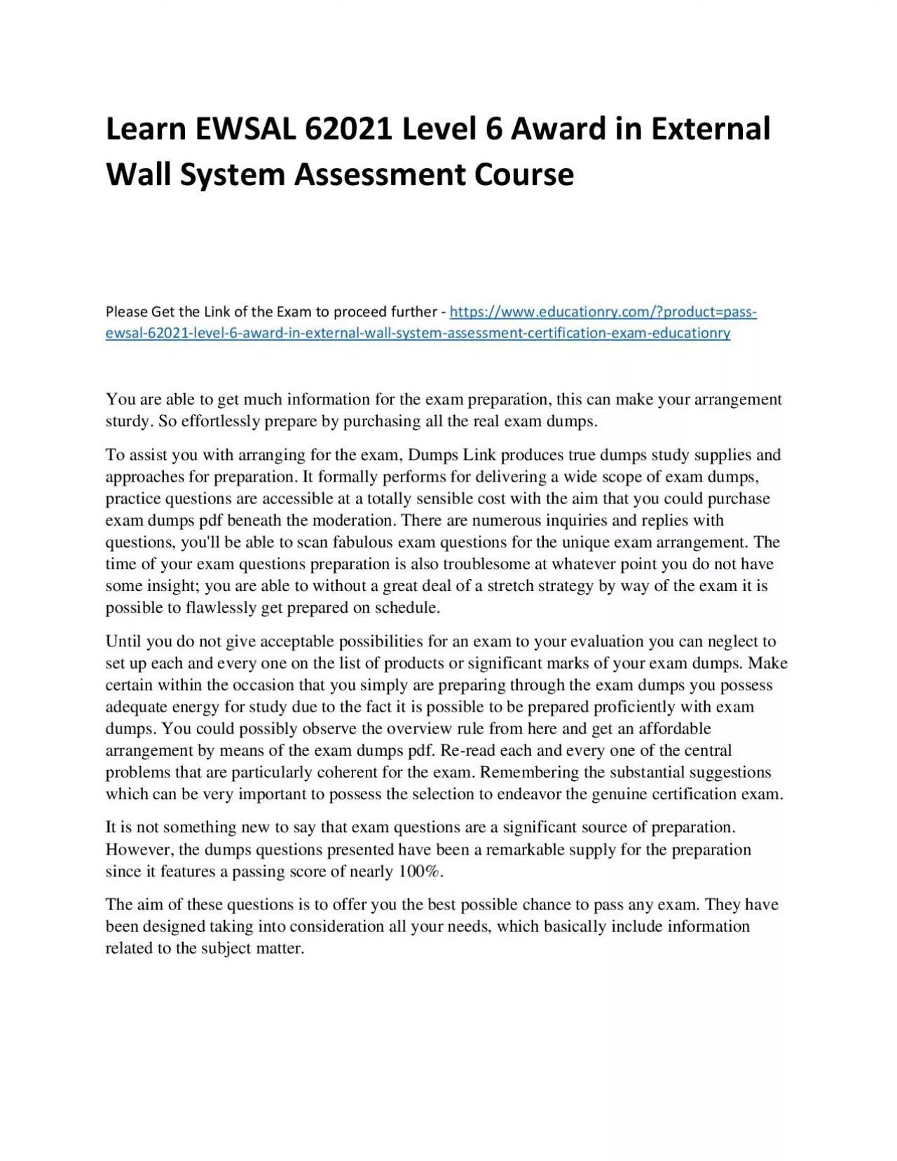 PDF-Learn EWSAL 62021 Level 6 Award in External Wall System Assessment Practice Course