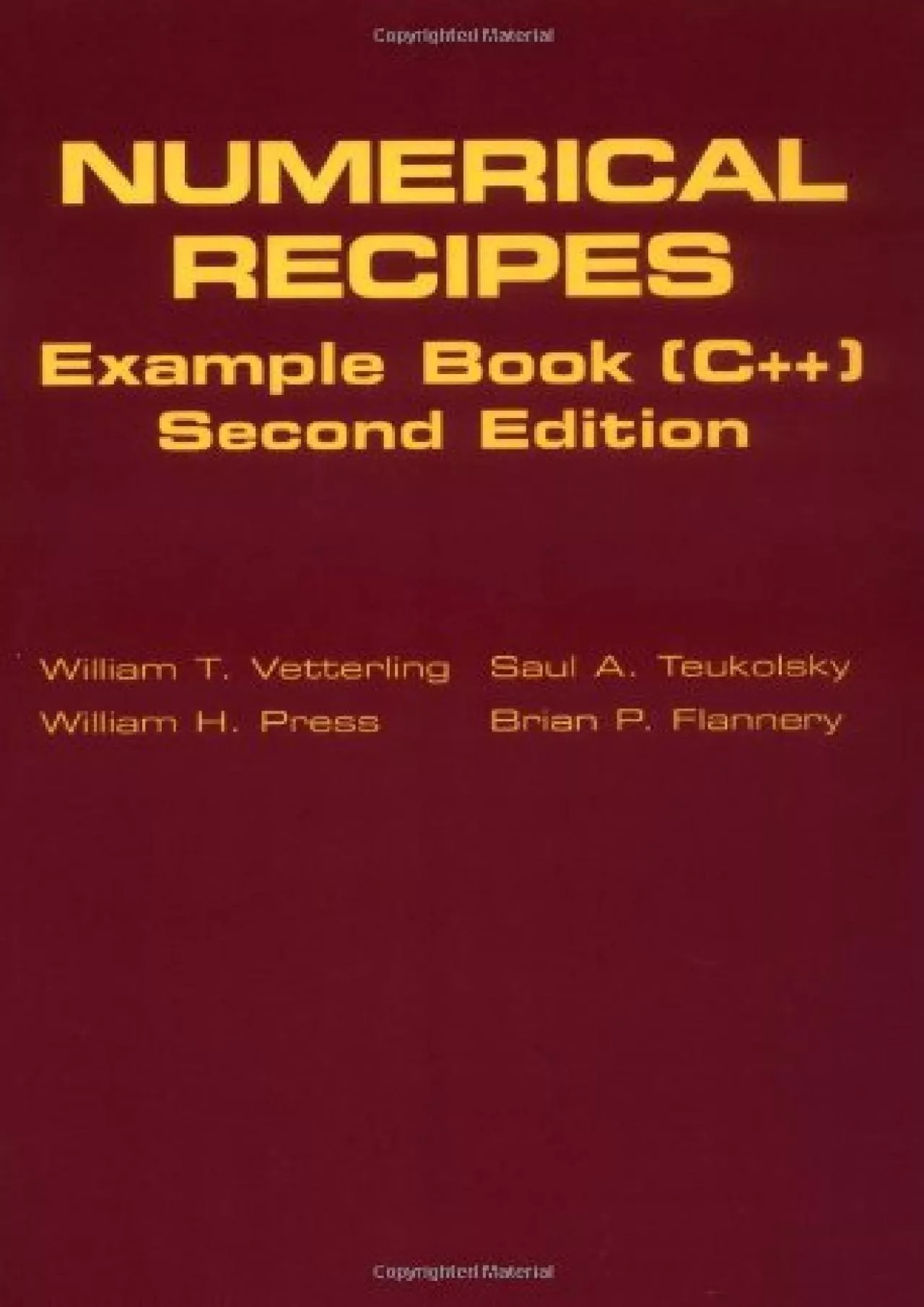 [DOWLOAD]-Numerical Recipes Example Book (C++): The Art of Scientific Computing