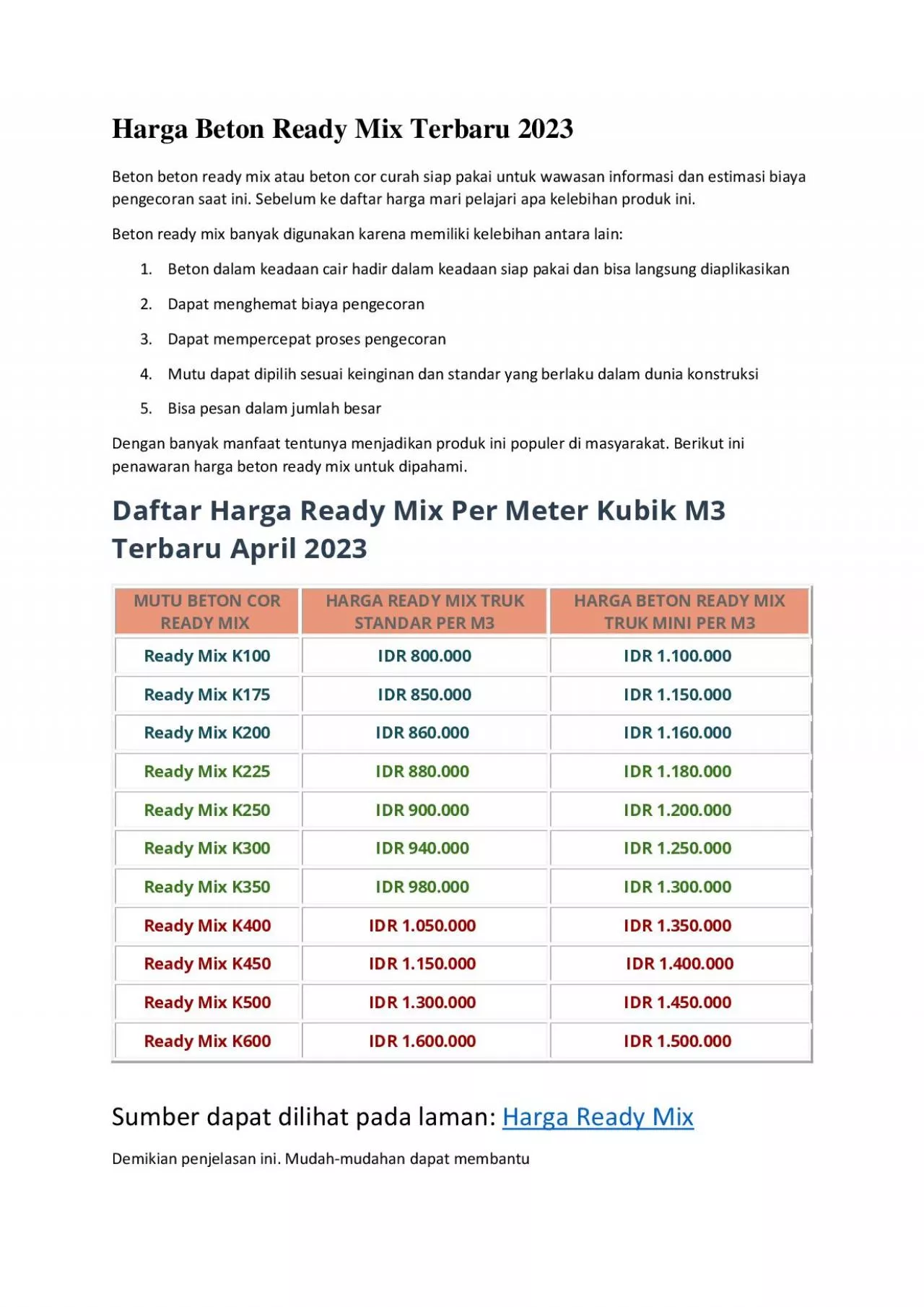 PDF-Brosur Beton Ready Mix