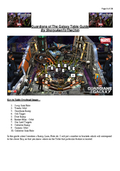 Page of Guardians of The GalaxyTable Guide
