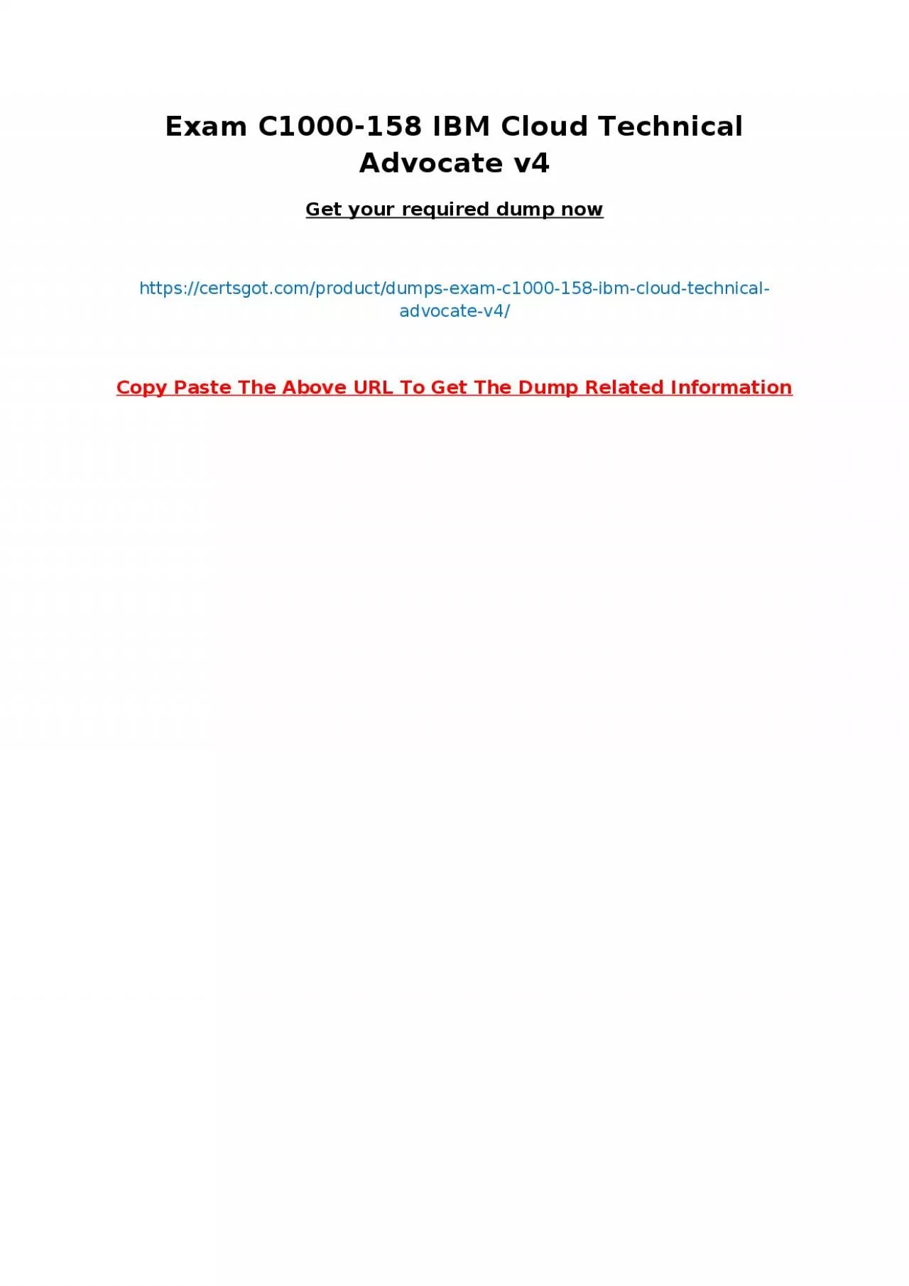 Exam C1000-158 IBM Cloud Technical Advocate v4