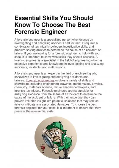 Essential Skills You Should Know To Choose The Best Forensic Engineer