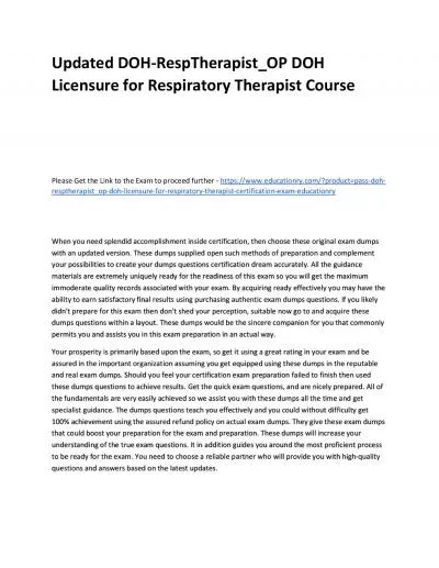 Updated DOH-RespTherapist_OP DOH Licensure for Respiratory Therapist Practice Course