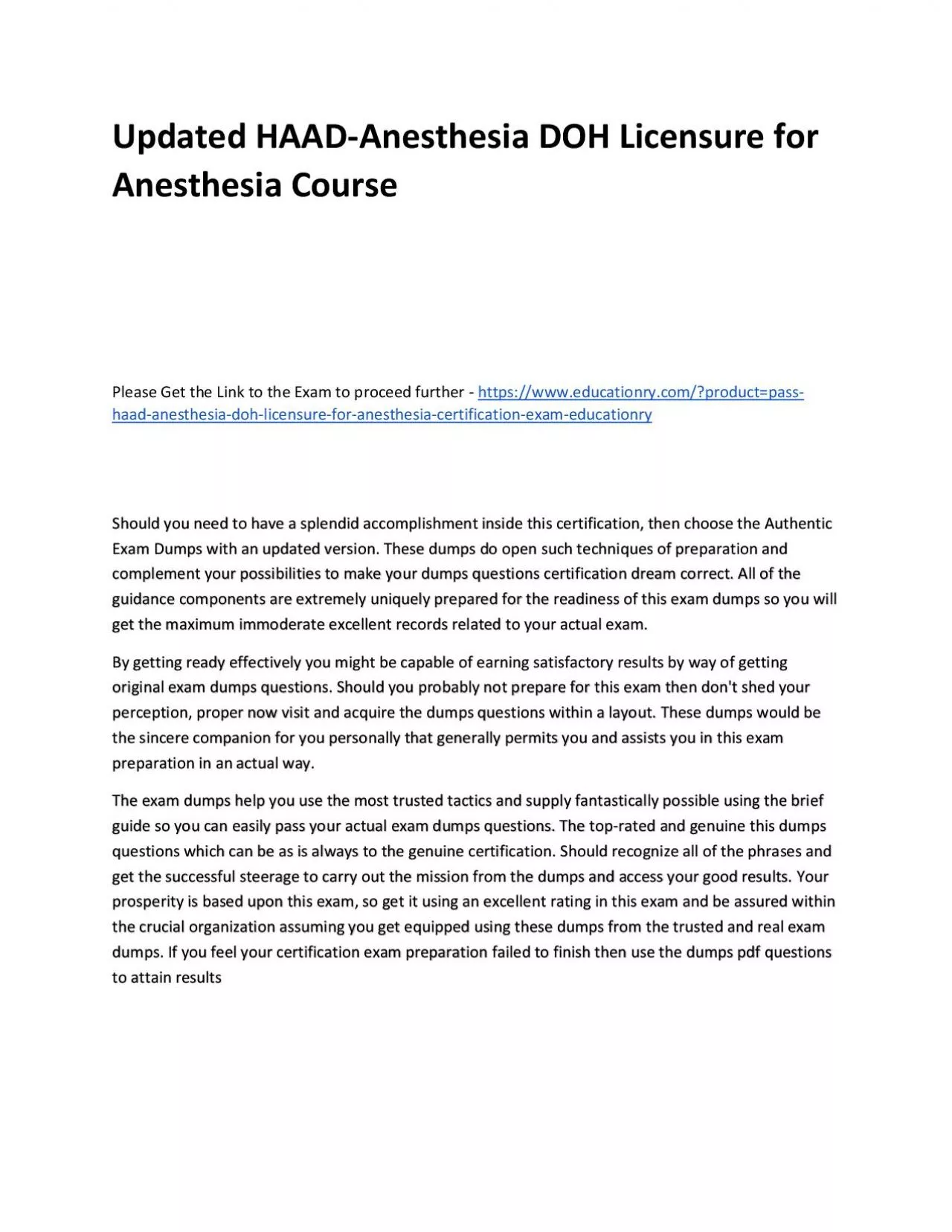 PDF-Updated HAAD-Anesthesia DOH Licensure for Anesthesia Practice Course