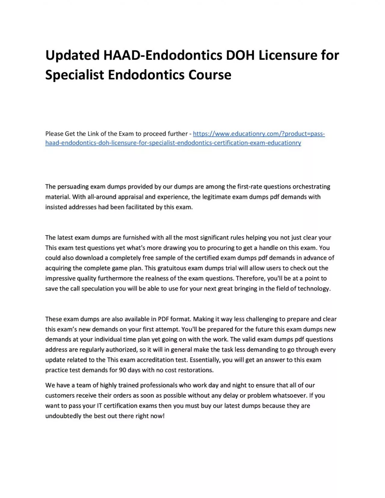 PDF-Updated HAAD-Endodontics DOH Licensure for Specialist Endodontics Practice Course