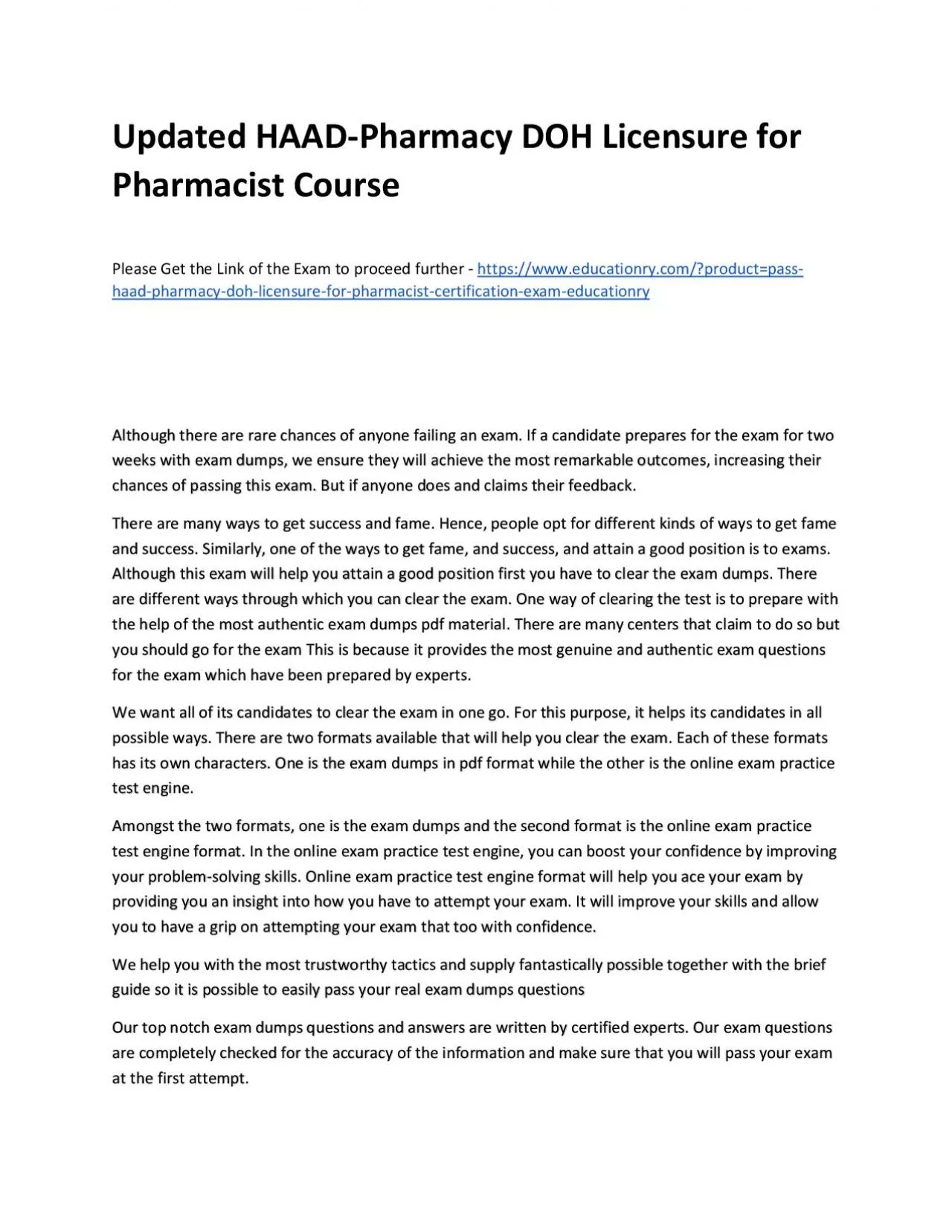 PDF-Updated HAAD-Pharmacy DOH Licensure for Pharmacist Practice Course