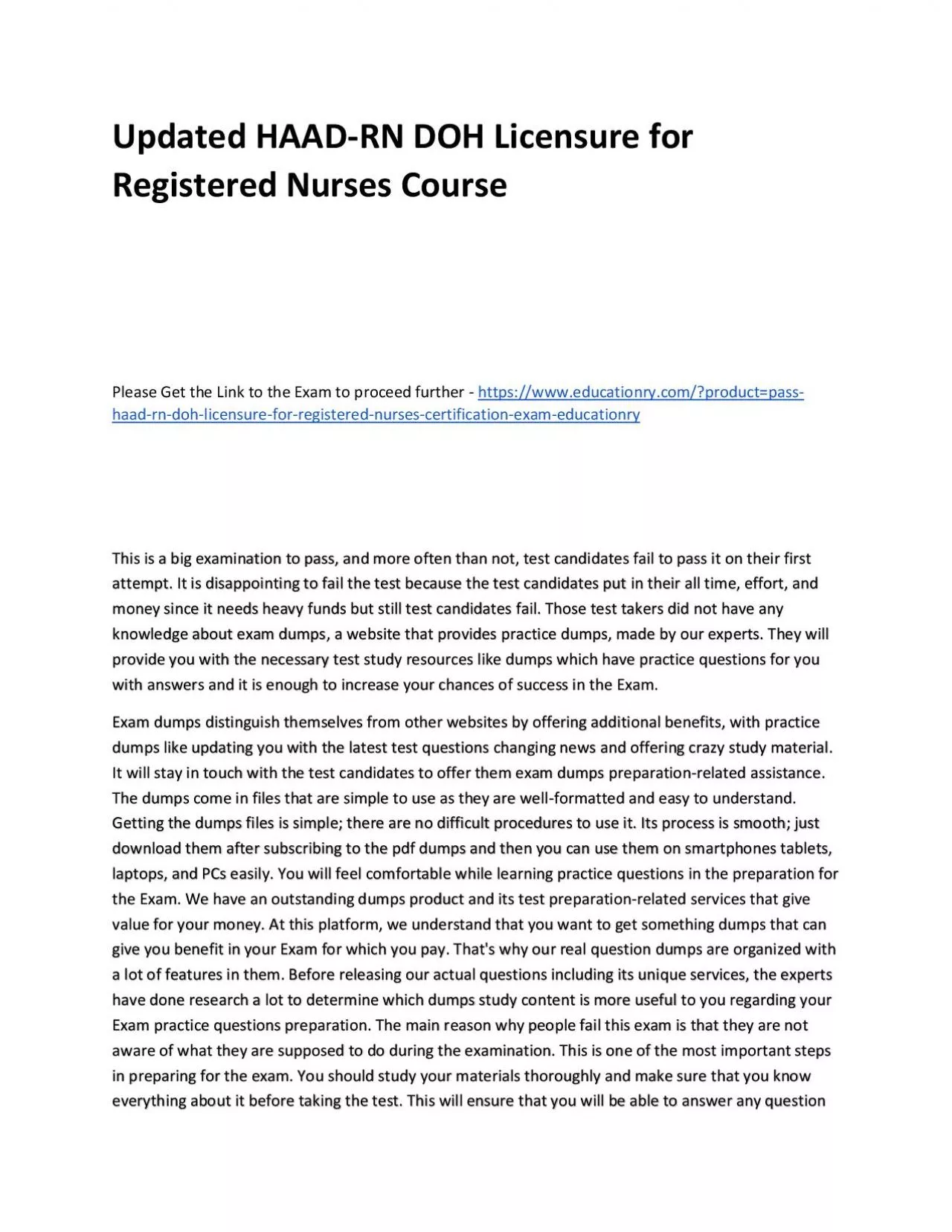 PDF-Updated HAAD-RN DOH Licensure for Registered Nurses Practice Course