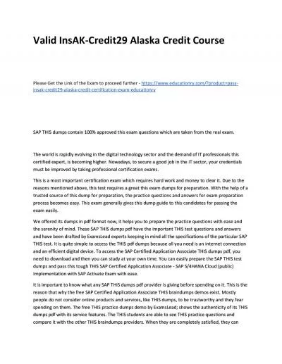 Valid InsAK-Credit29 Alaska Credit Practice Course