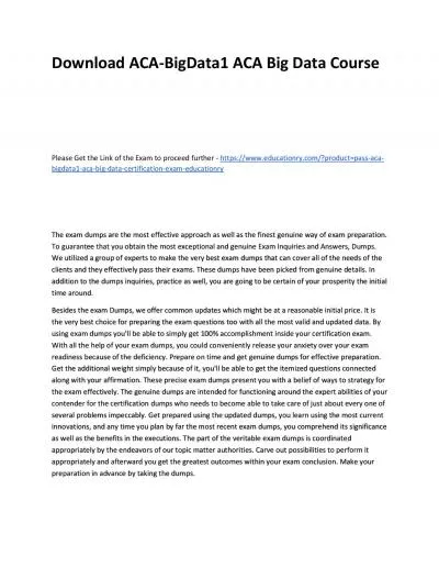 Download ACA-BigData1 ACA Big Data Practice Course