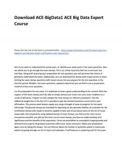 Download ACE-BigData1 ACE Big Data Expert Practice Course