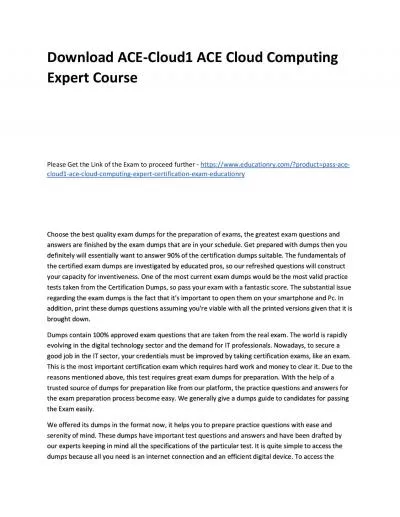 Download ACE-Cloud1 ACE Cloud Computing Expert Practice Course