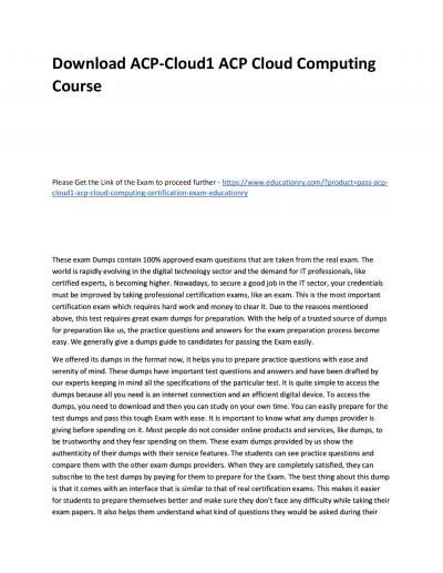 Download ACP-Cloud1 ACP Cloud Computing Practice Course