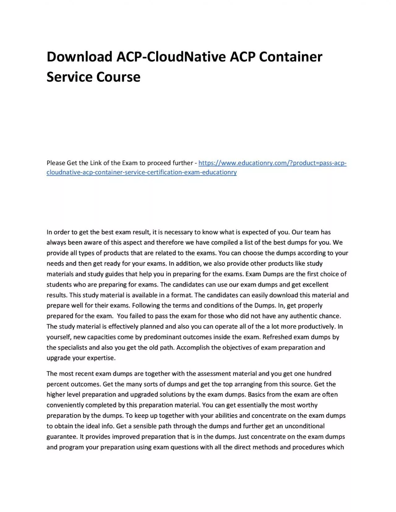 Download ACP-CloudNative ACP Container Service Practice Course