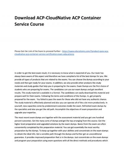 Download ACP-CloudNative ACP Container Service Practice Course