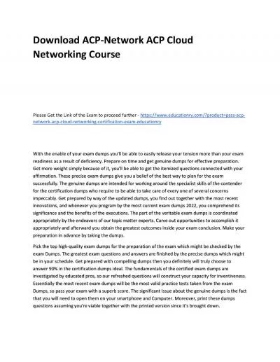 Download ACP-Network ACP Cloud Networking Practice Course