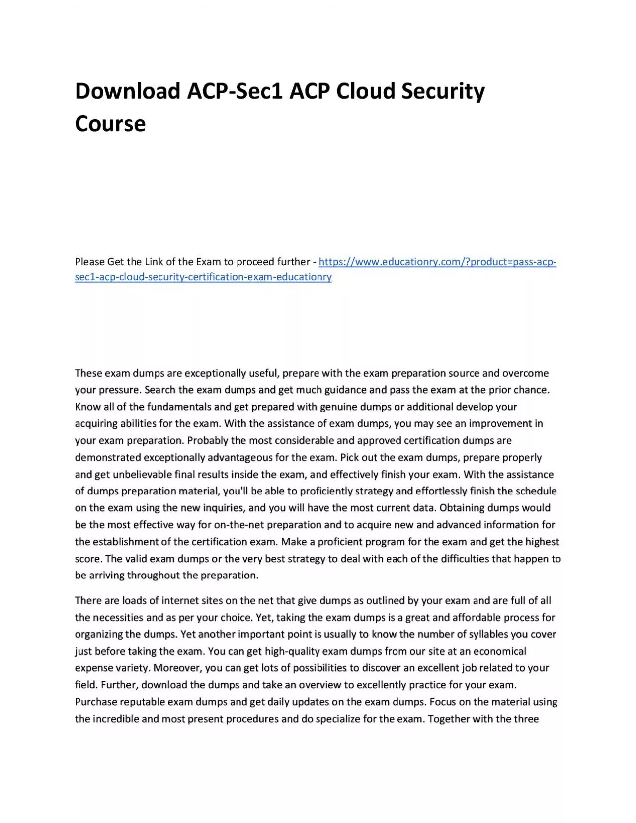 PDF-Download ACP-Sec1 ACP Cloud Security Practice Course