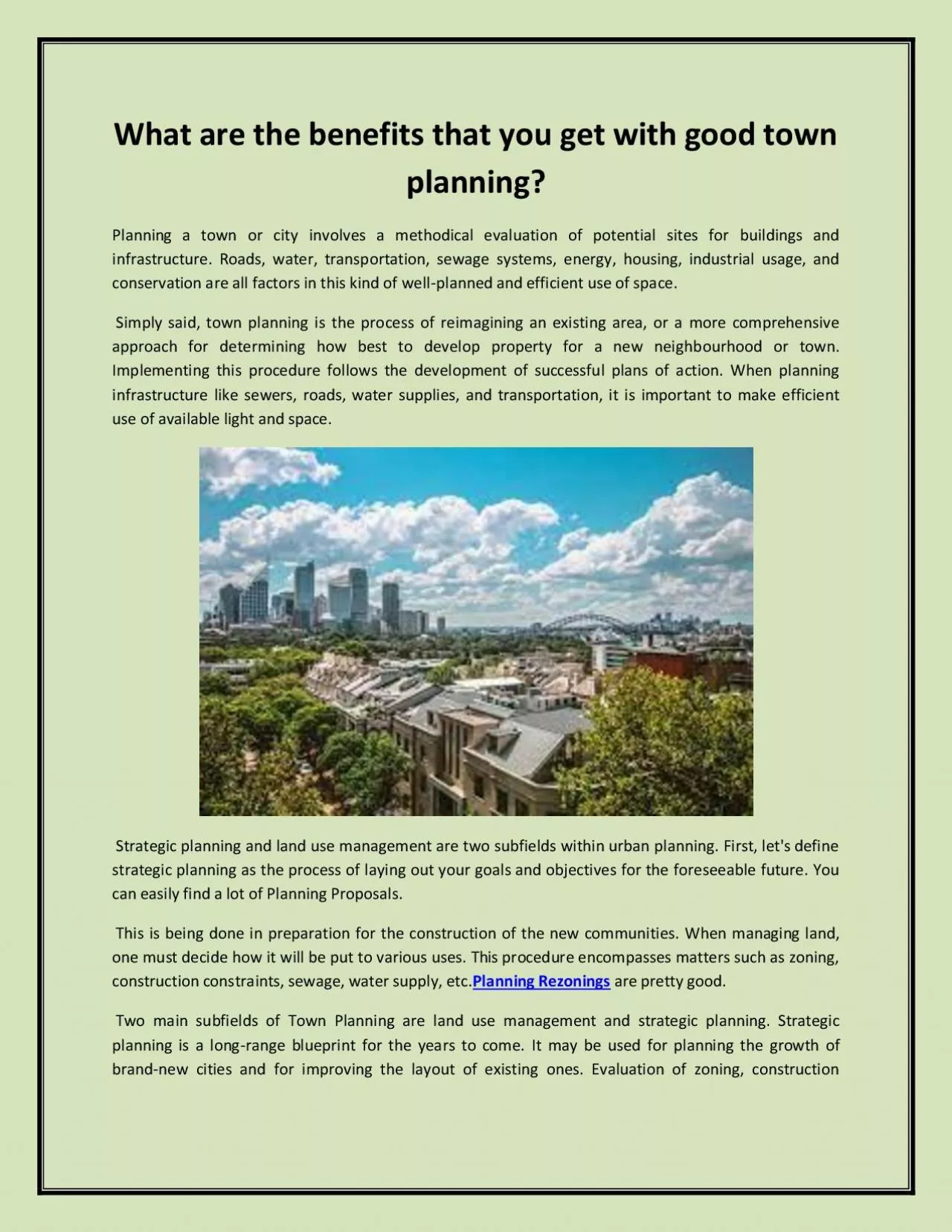 PDF-What are the benefits that you get with good town planning?