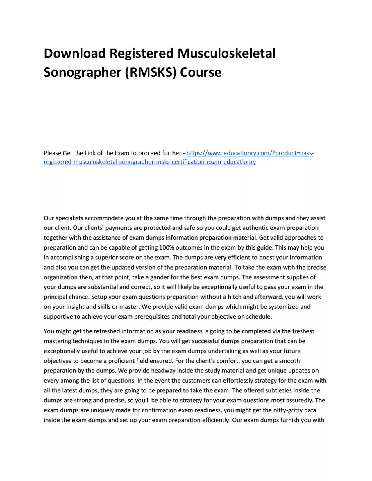 PDF-Download Registered Musculoskeletal Sonographer (RMSKS) Practice Course