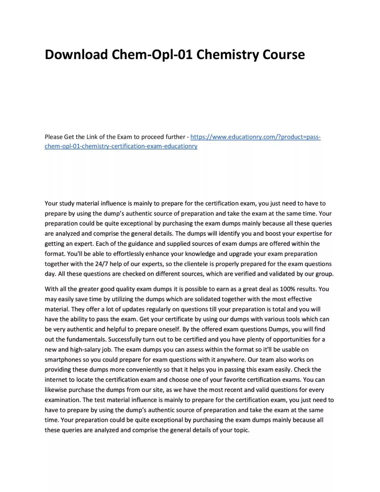 PDF-Download Chem-Opl-01 Chemistry Practice Course