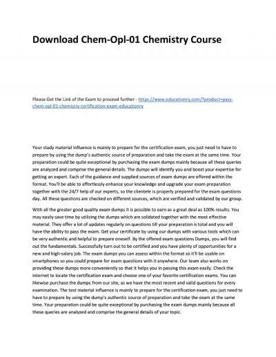 Download Chem-Opl-01 Chemistry Practice Course