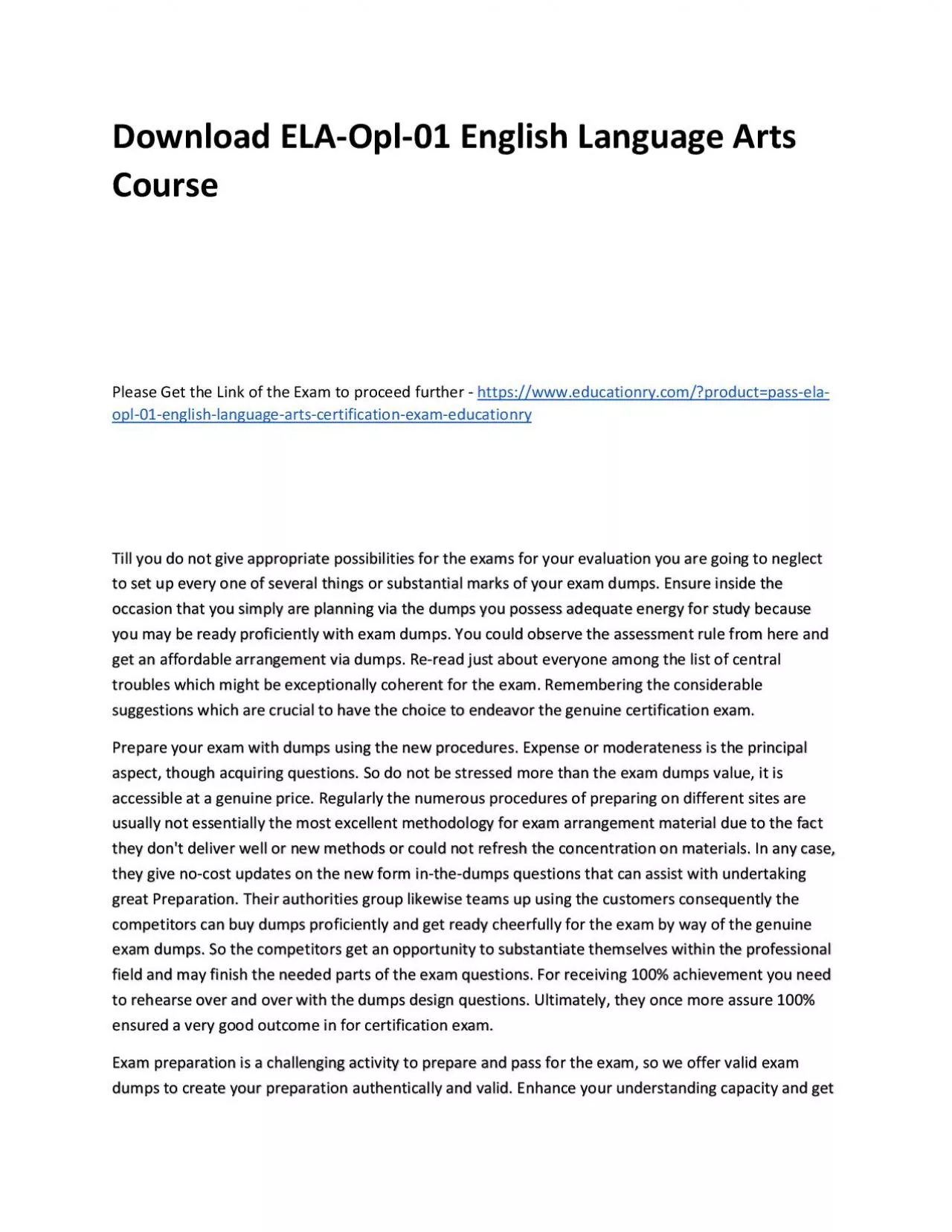 PDF-Download ELA-Opl-01 English Language Arts Practice Course