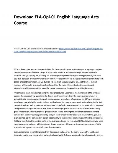 Download ELA-Opl-01 English Language Arts Practice Course