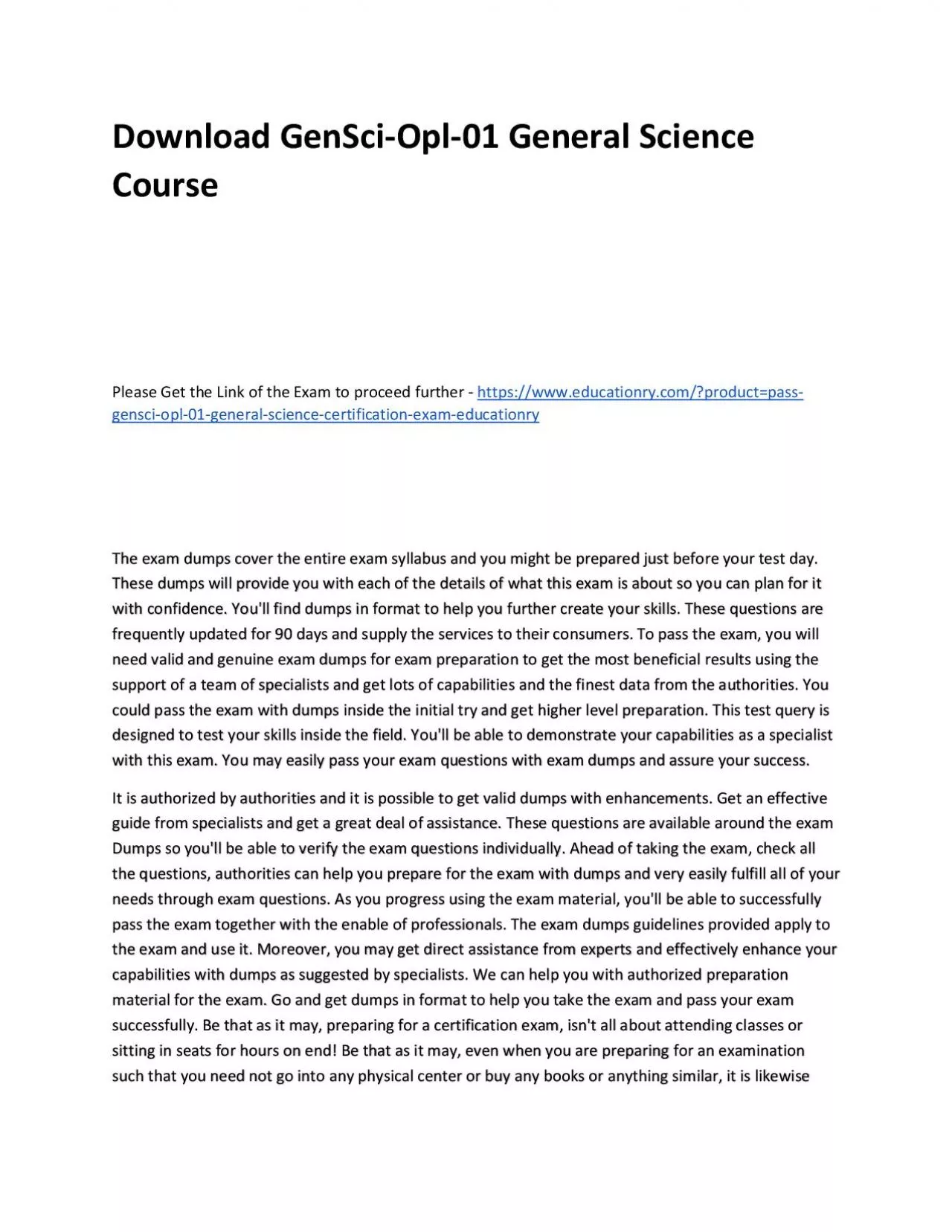 PDF-Download GenSci-Opl-01 General Science Practice Course