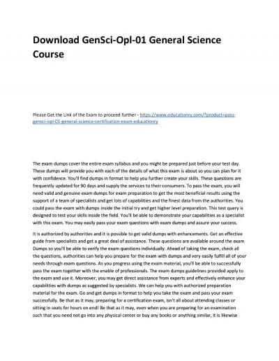 Download GenSci-Opl-01 General Science Practice Course