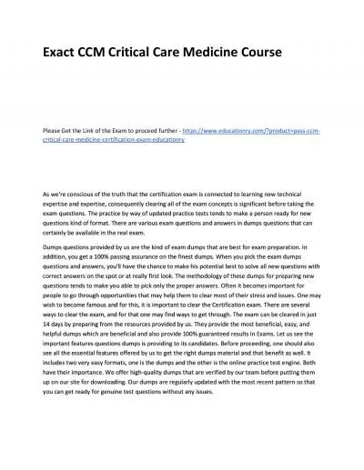 Exact CCM Critical Care Medicine Practice Course