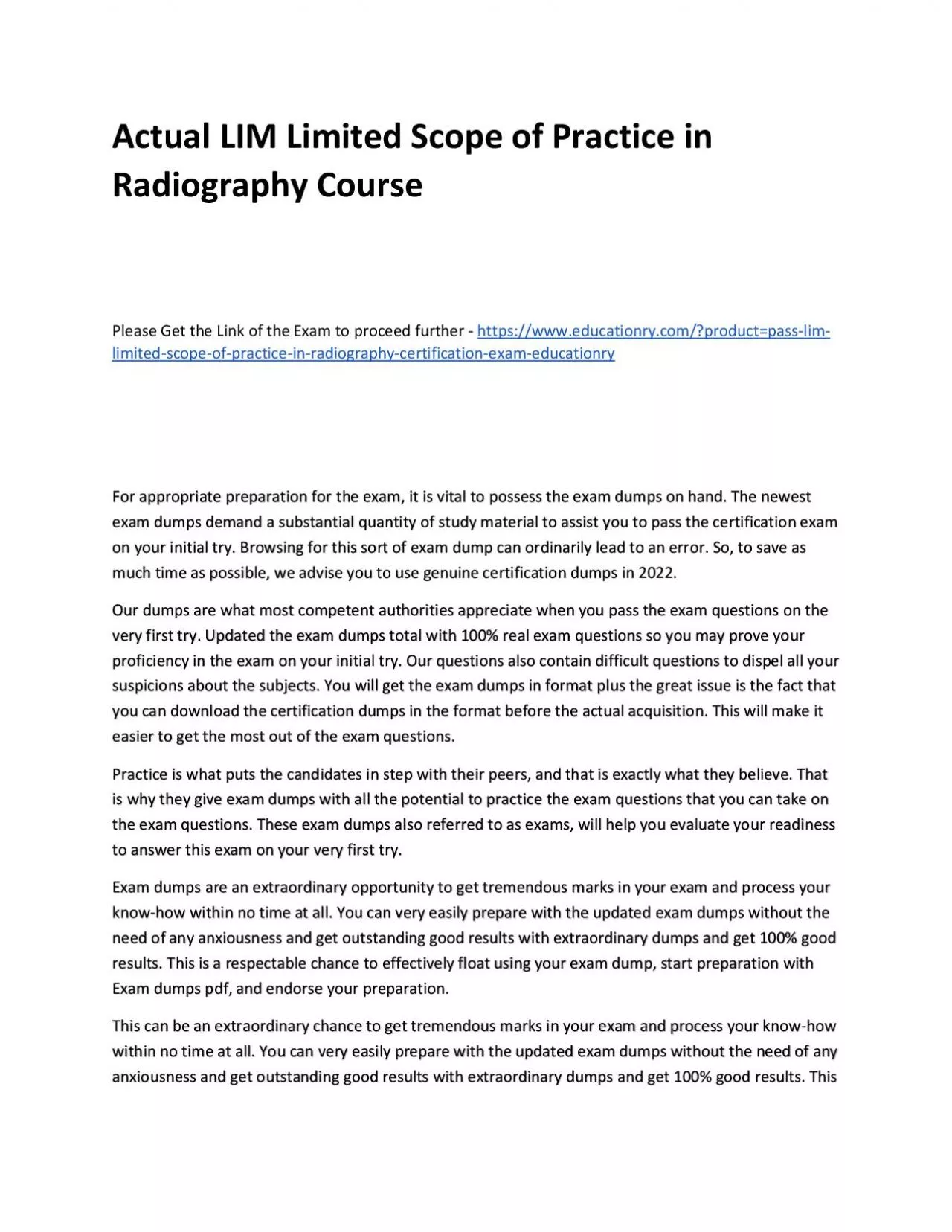 PDF-Actual LIM Limited Scope of Practice in Radiography Practice Course