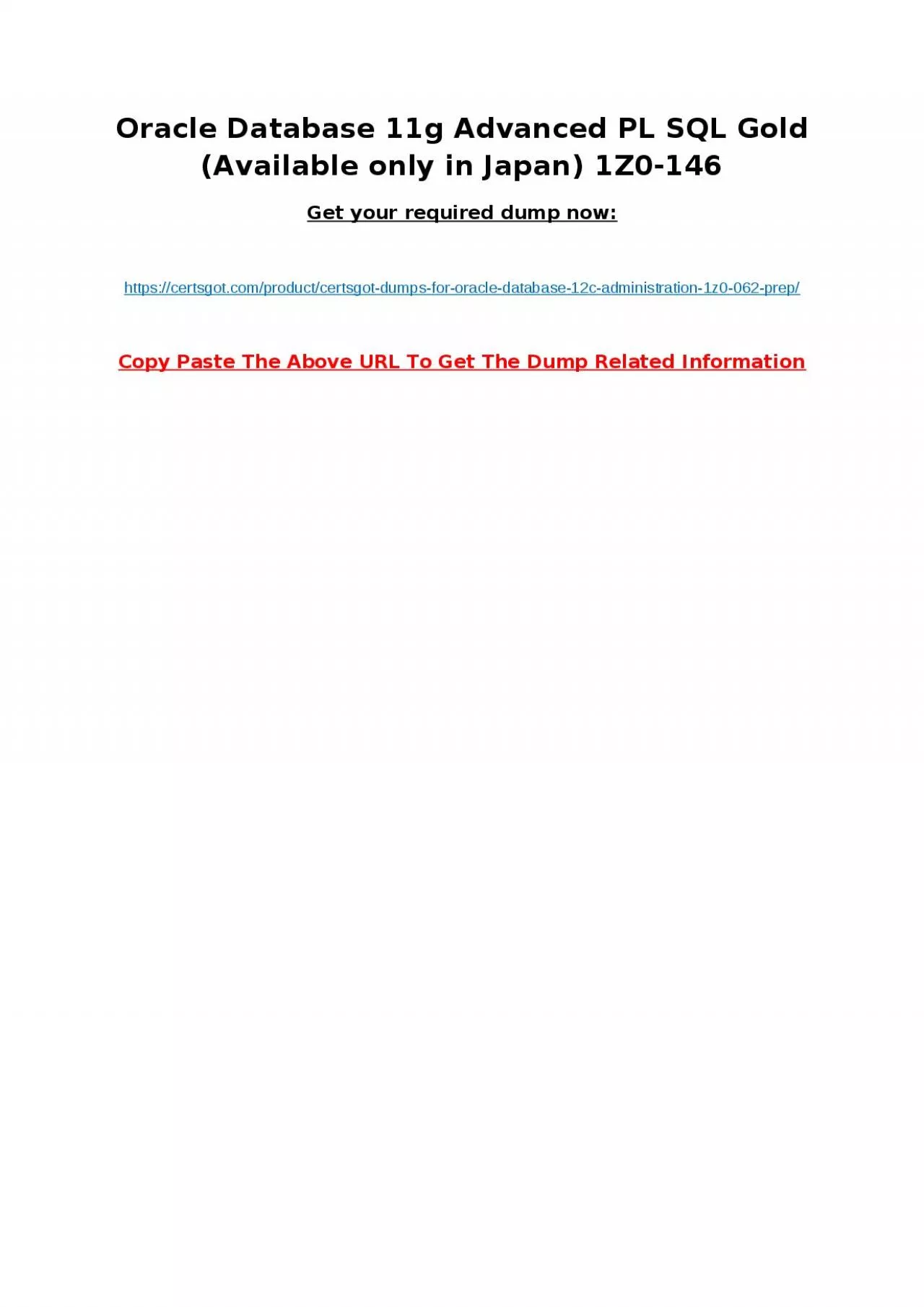 PDF-Oracle Database 12c Administration 1Z0-062