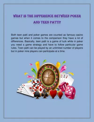 WHAT IS THE DIFFERENCE BETWEEN POKER AND TEEN PATTI?