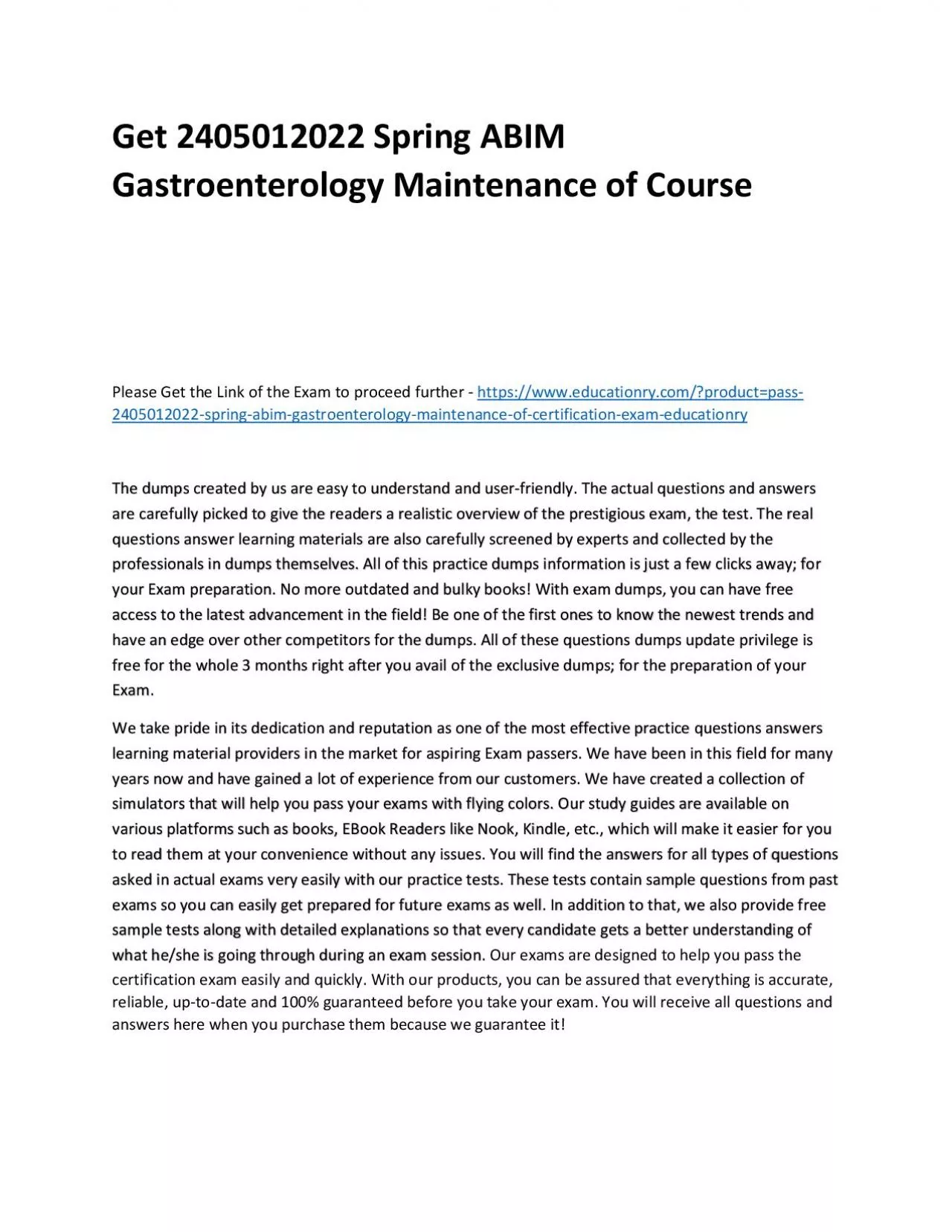 PDF-Get 2405012022 Spring ABIM Gastroenterology Maintenance of Practice Course