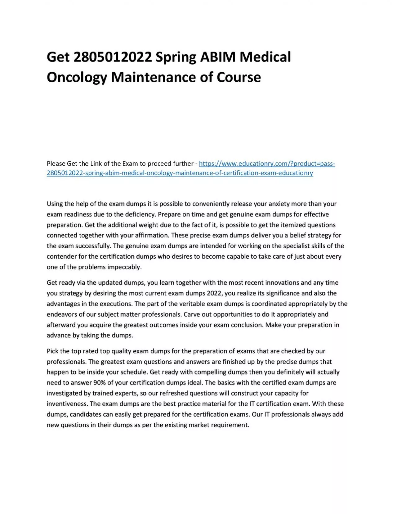 PDF-Get 2805012022 Spring ABIM Medical Oncology Maintenance of Practice Course