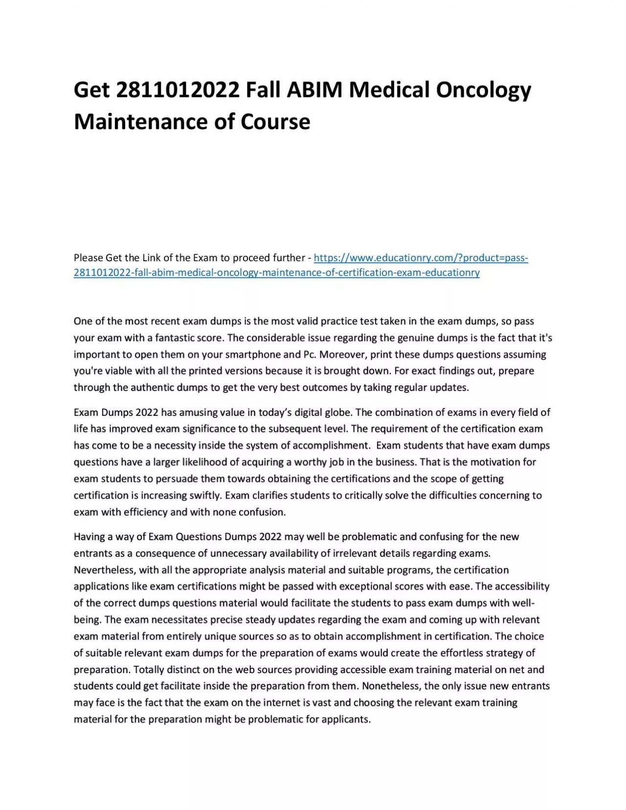 PDF-Get 2811012022 Fall ABIM Medical Oncology Maintenance of Practice Course