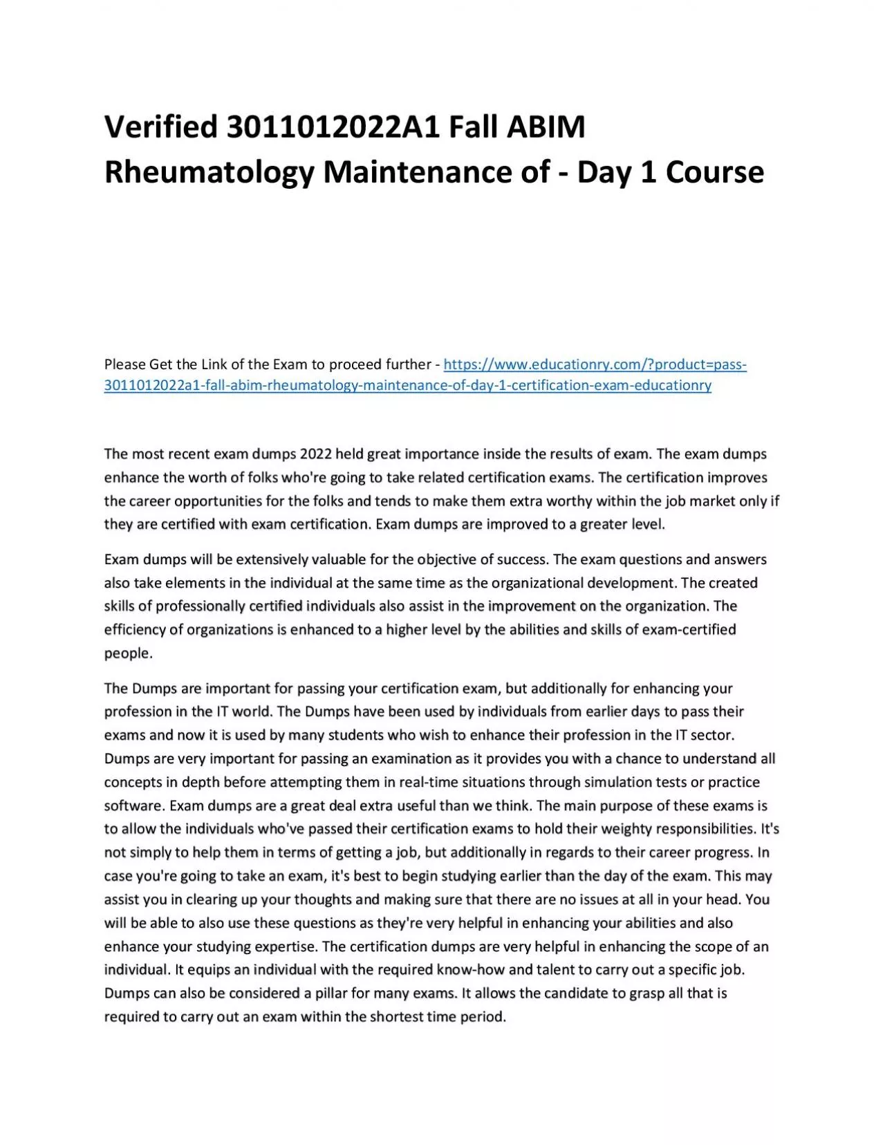 PDF-Verified 3011012022A1 Fall ABIM Rheumatology Maintenance of - Day 1 Practice Course