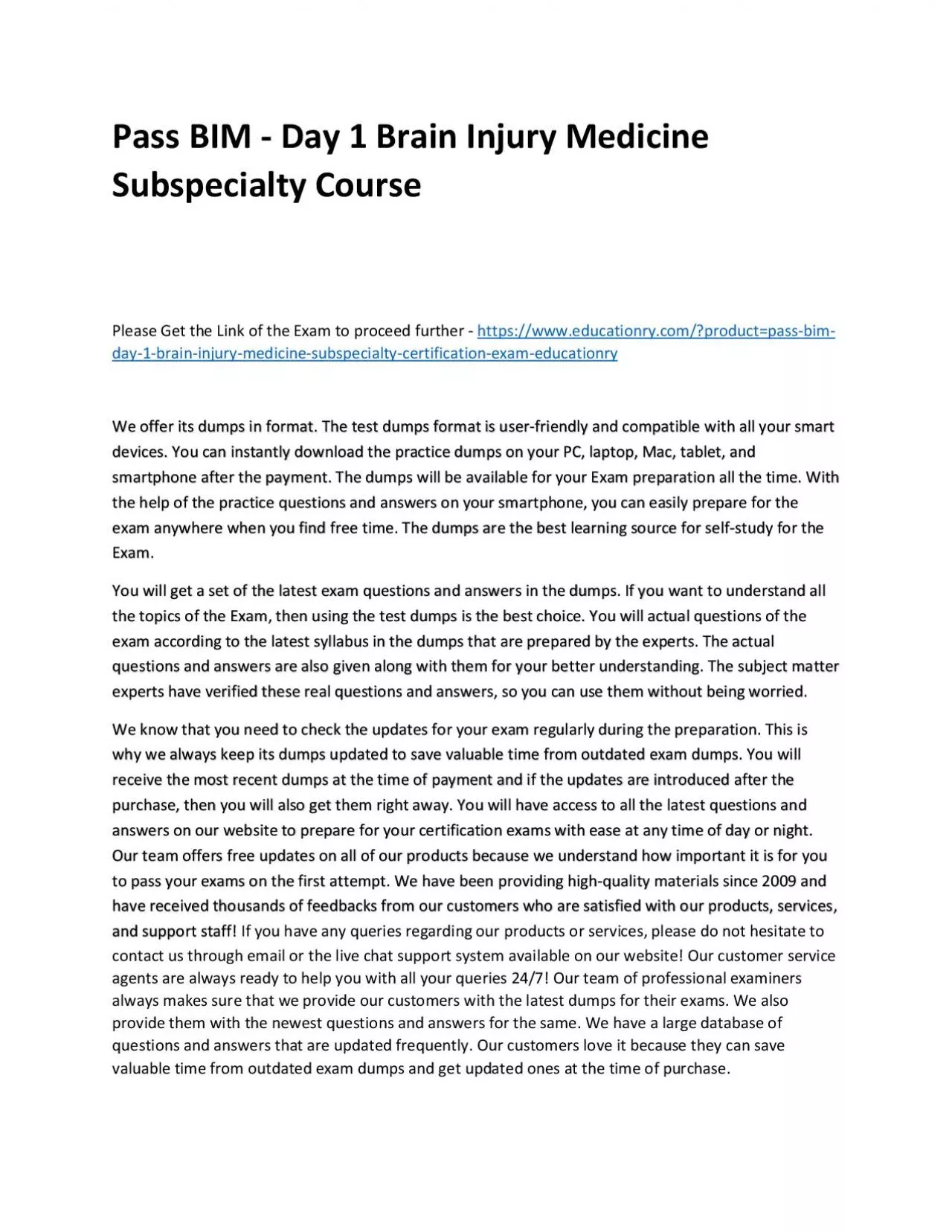 Pass BIM - Day 1 Brain Injury Medicine Subspecialty Practice Course